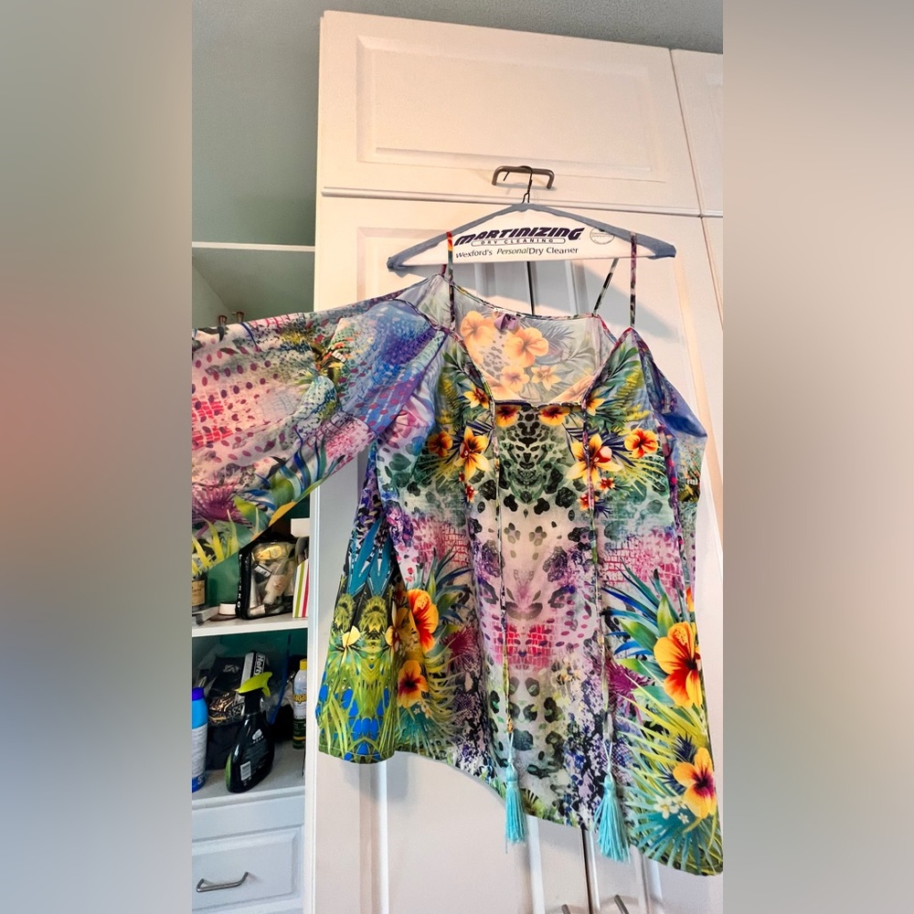 Venus brand , floral boho low cut bell sleeves.